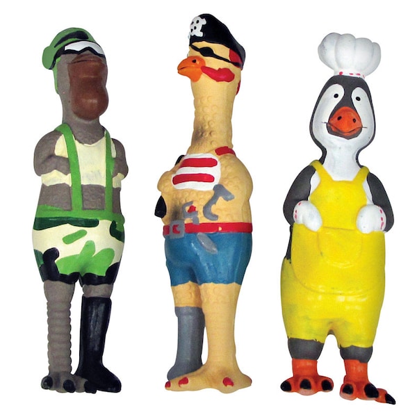 Diggers Boss Pet Digger's Assorted Latex Fowl Character Squeaky Dog Toy Large 1 pk 52556 - main